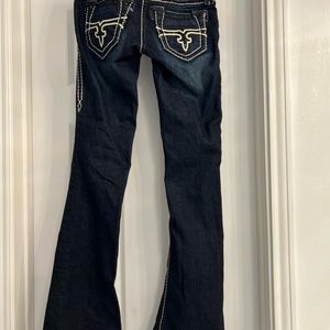 Dark Blue Rock Revival Jean Boot Cut, size 23